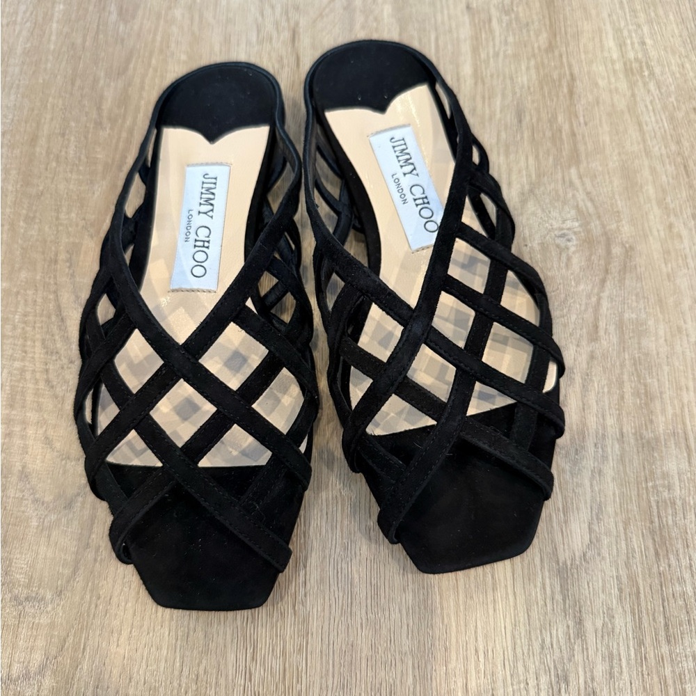 Jimmy Choo Black Sai Mules